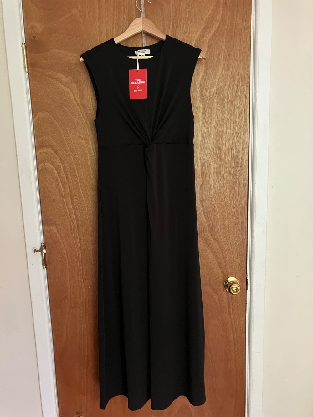 Old Nay Occasion Black Knot-Front Sleeveless Maxi Dress
